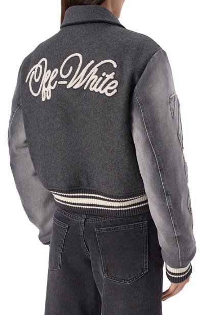 Комбинированный бомбер OFF-WHITE, арт. 0WEK00MF25DEN001, фото 4