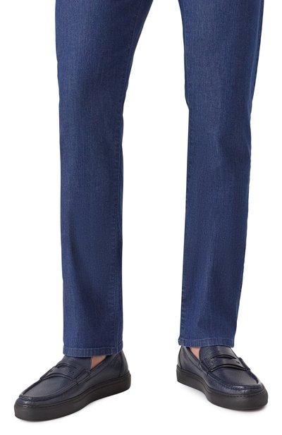 Кожаные пенни-лоферы ARTIOLI темно-синего цвета по цене 119500 руб., арт. 858/BIS/S0FT KID, фото 3 Кожаные пенни-лоферы ARTIOLI, арт. 858/BIS/S0FT KID, фото 3