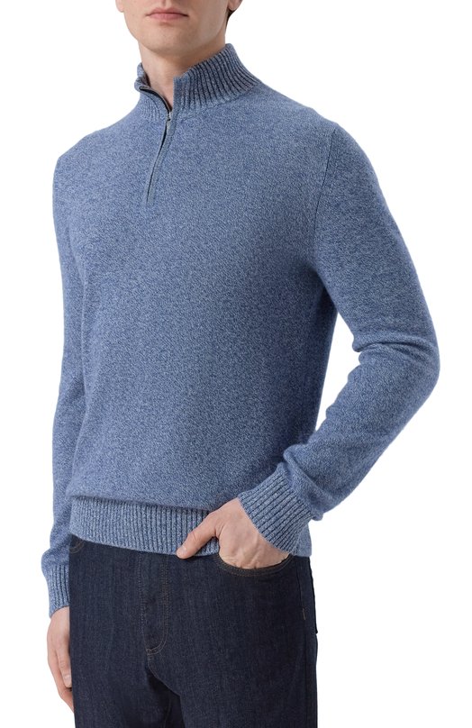 Кашемировый джемпер Andrea Campagna WU26WS350-08/FAWS00 Синий  WU26WS350-08/FAWS00 Фото 3