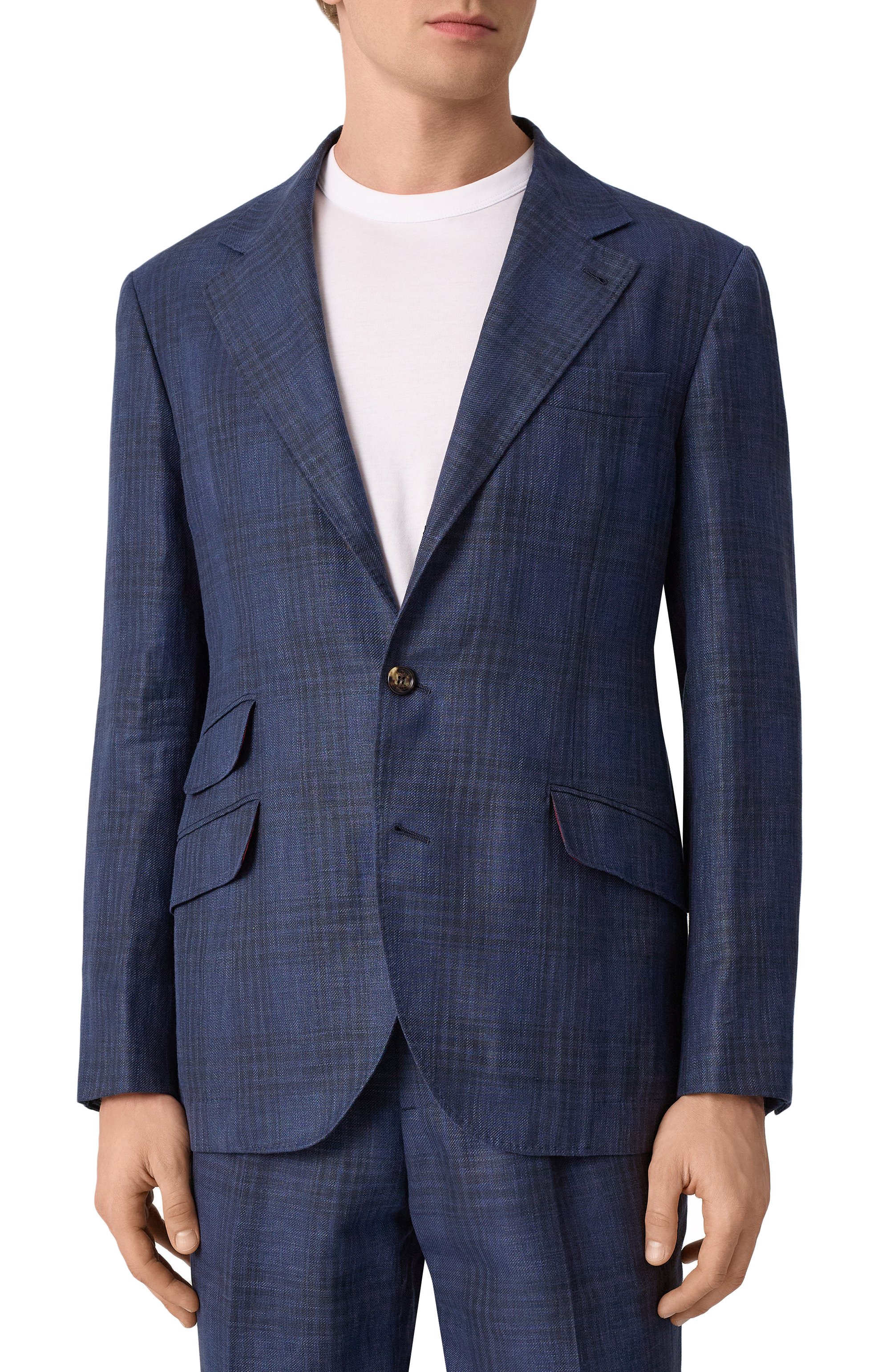 Костюм из шерсти и льна BRUNELLO CUCINELLI темно-синего цвета по цене 721500 руб., арт. MR486LDWH, фото 4 Костюм из шерсти и льна BRUNELLO CUCINELLI, арт. MR486LDWH, фото 4