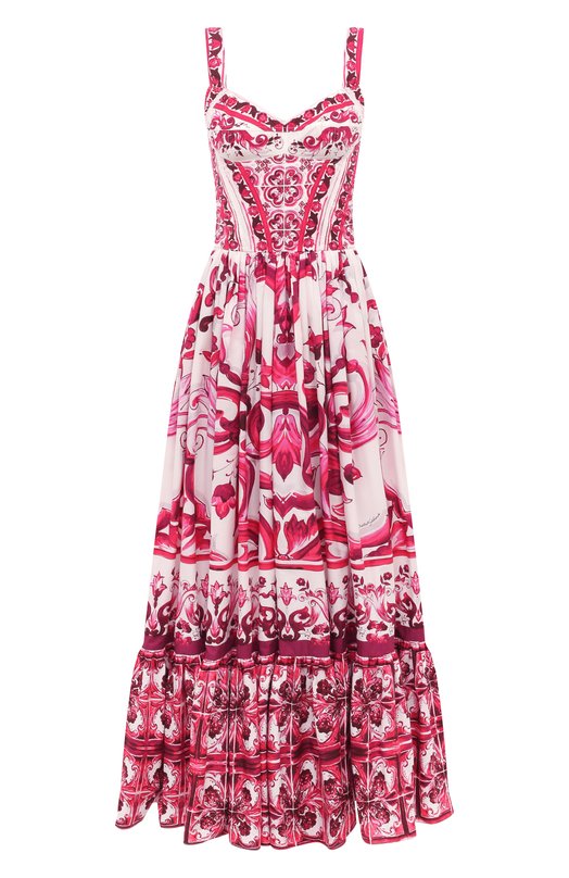 Хлопковое платье Dolce & Gabbana F6AEIT/HH5A1 Розовый F6AEIT/HH5A1