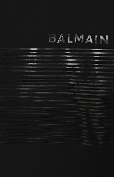 Хлопковый свитшот BALMAIN черного цвета по цене 35100 руб., арт. BX4R50, фото 3 Хлопковый свитшот BALMAIN, арт. BX4R50, фото 3