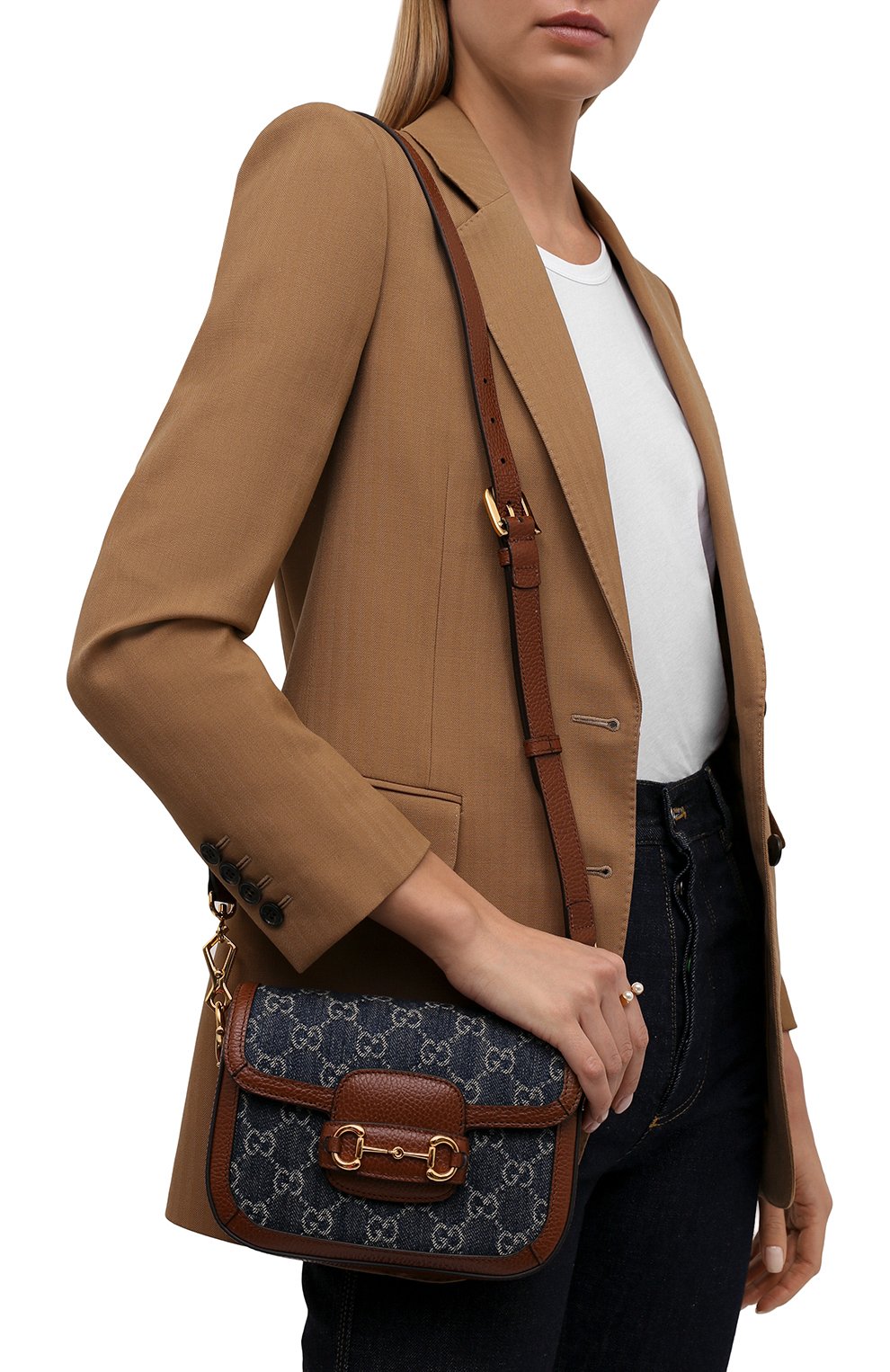 Сумка gg 1955 horsebit mini GUCCI синего цвета по цене 360000 руб., арт. 658574/2KQPG, фото 2 Сумка gg 1955 horsebit mini GUCCI, арт. 658574/2KQPG, фото 2