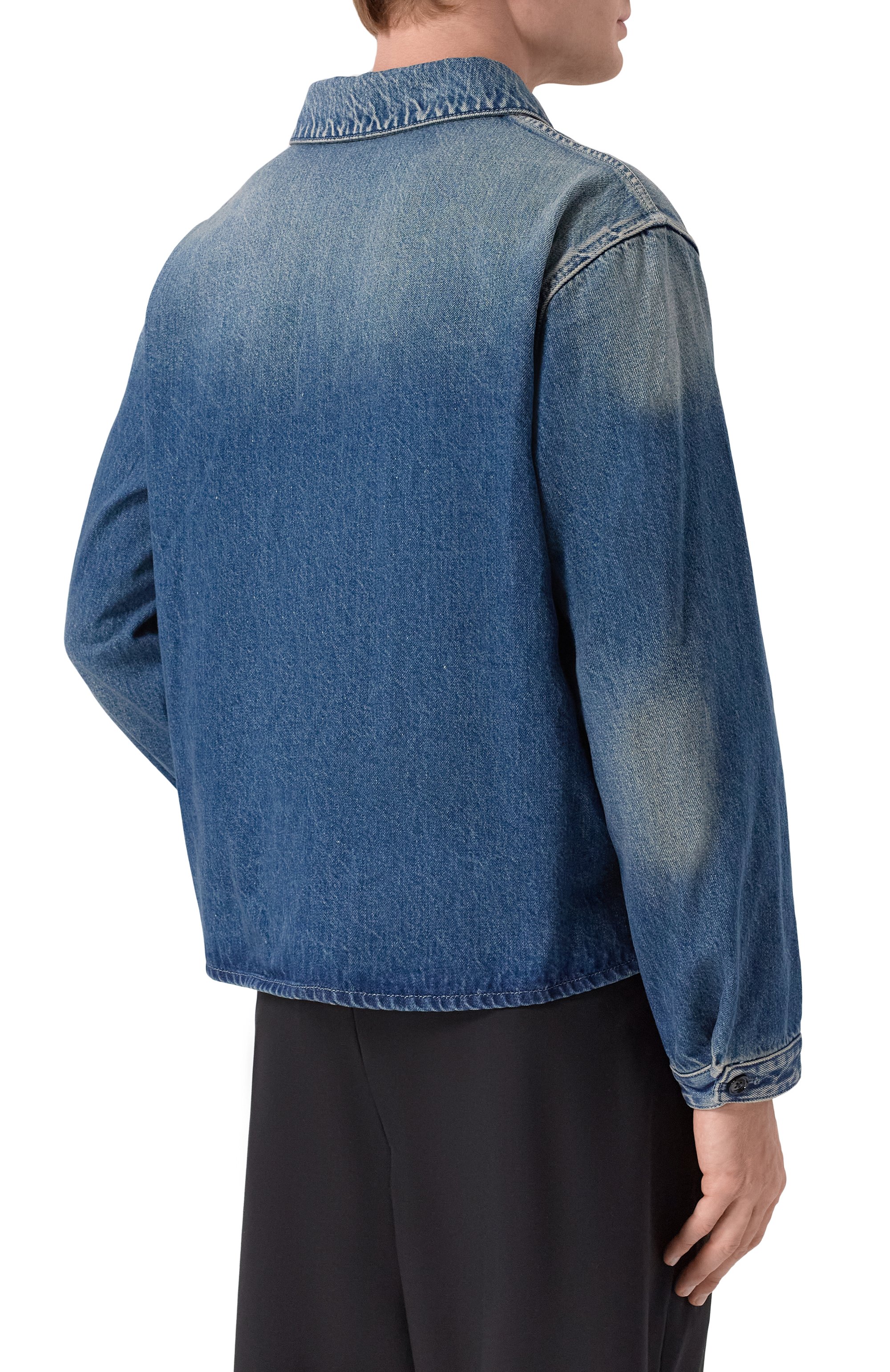 Джинсовая куртка ANN DEMEULEMEESTER синего цвета по цене 93050 руб., арт. B0013744/FA720, фото 4 Джинсовая куртка ANN DEMEULEMEESTER, арт. B0013744/FA720, фото 4