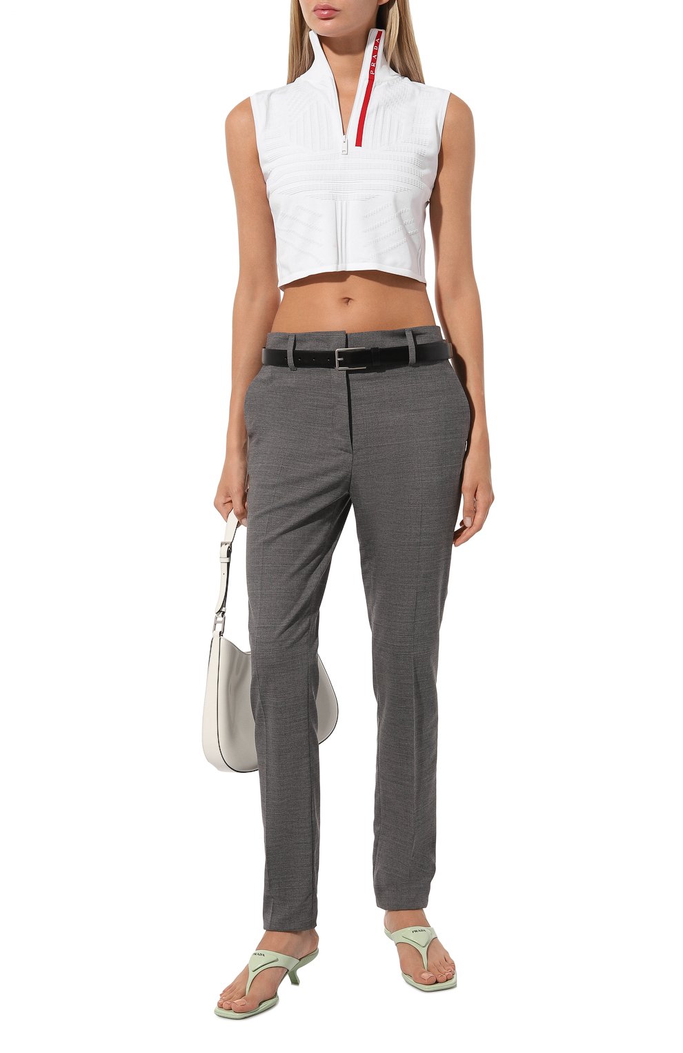 Шерстяные брюки PRADA, арт. P227E-J8A-F0480-211, фото 2