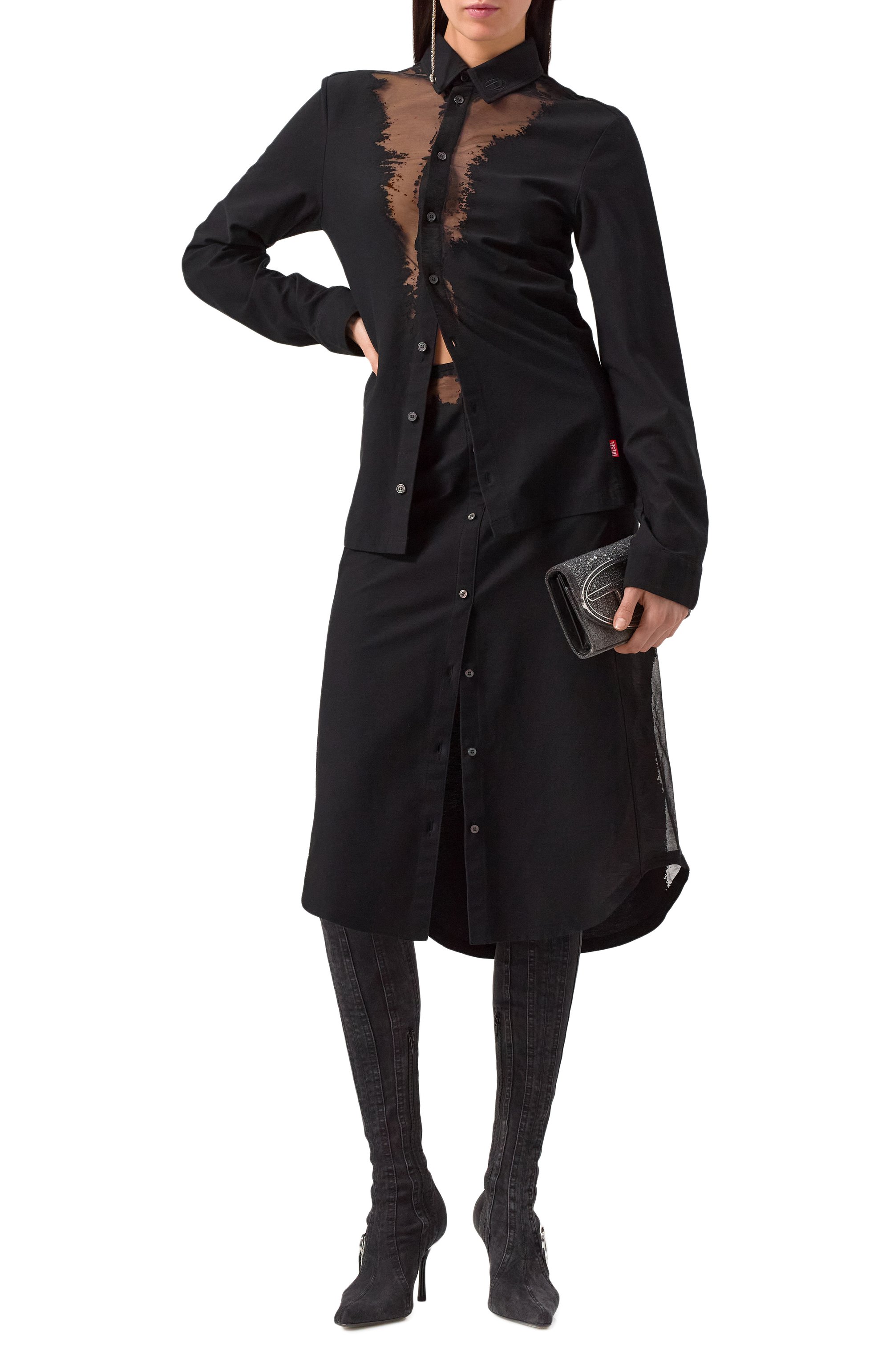 Хлопковая юбка DIESEL, арт. A16497/0SHAY, фото 2