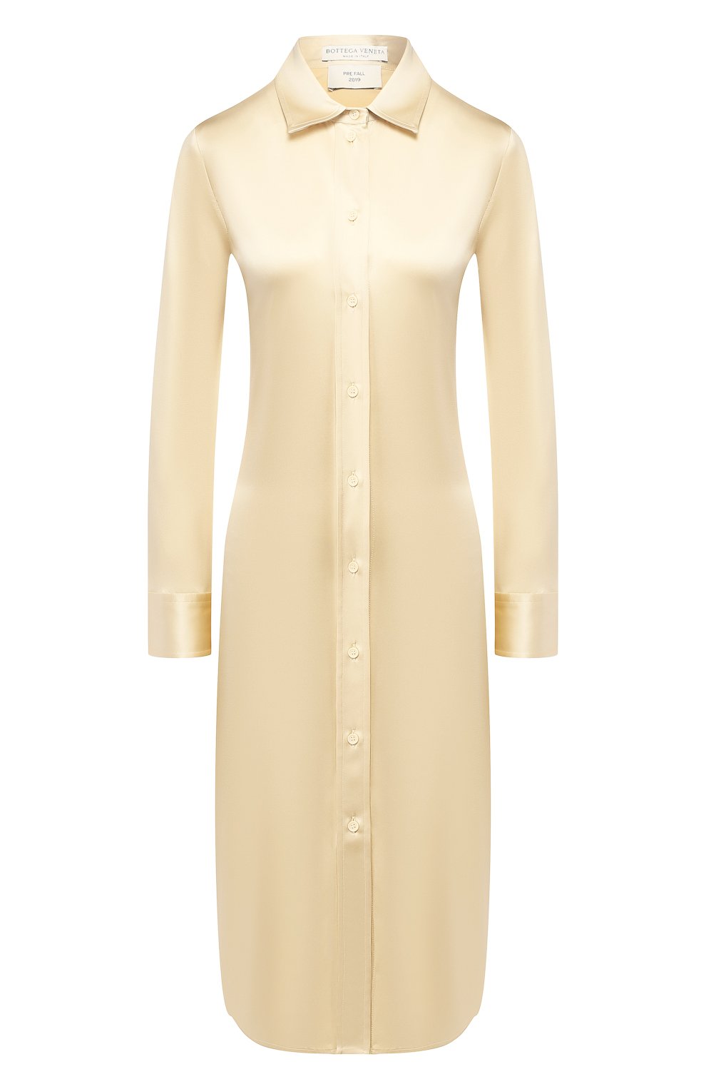 Шелковое платье BOTTEGA VENETA бежевого цвета по цене 297500 руб., арт. 577159/VA6R0, фото 1 Шелковое платье BOTTEGA VENETA, арт. 577159/VA6R0, фото 1
