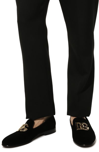 Текстильные лоферы leonardo DOLCE & GABBANA черного цвета по цене 87650 руб., арт. A50467/A6808, фото 3 Текстильные лоферы leonardo DOLCE & GABBANA, арт. A50467/A6808, фото 3