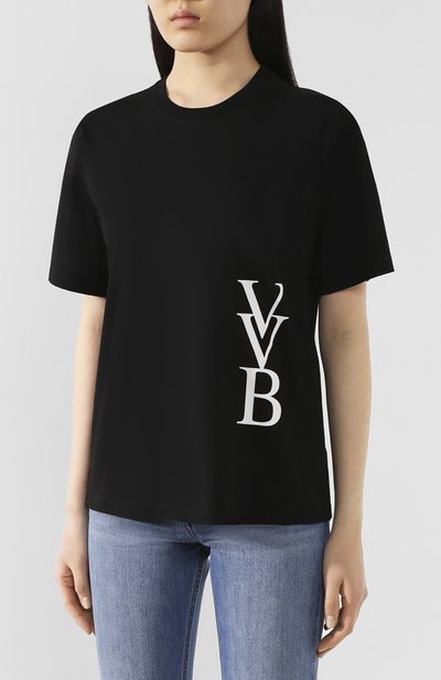 Хлопковая футболка VICTORIA, VICTORIA BECKHAM черного цвета по цене 9950 руб., арт. 2120JTS000839A, фото 3 Хлопковая футболка VICTORIA, VICTORIA BECKHAM, арт. 2120JTS000839A, фото 3