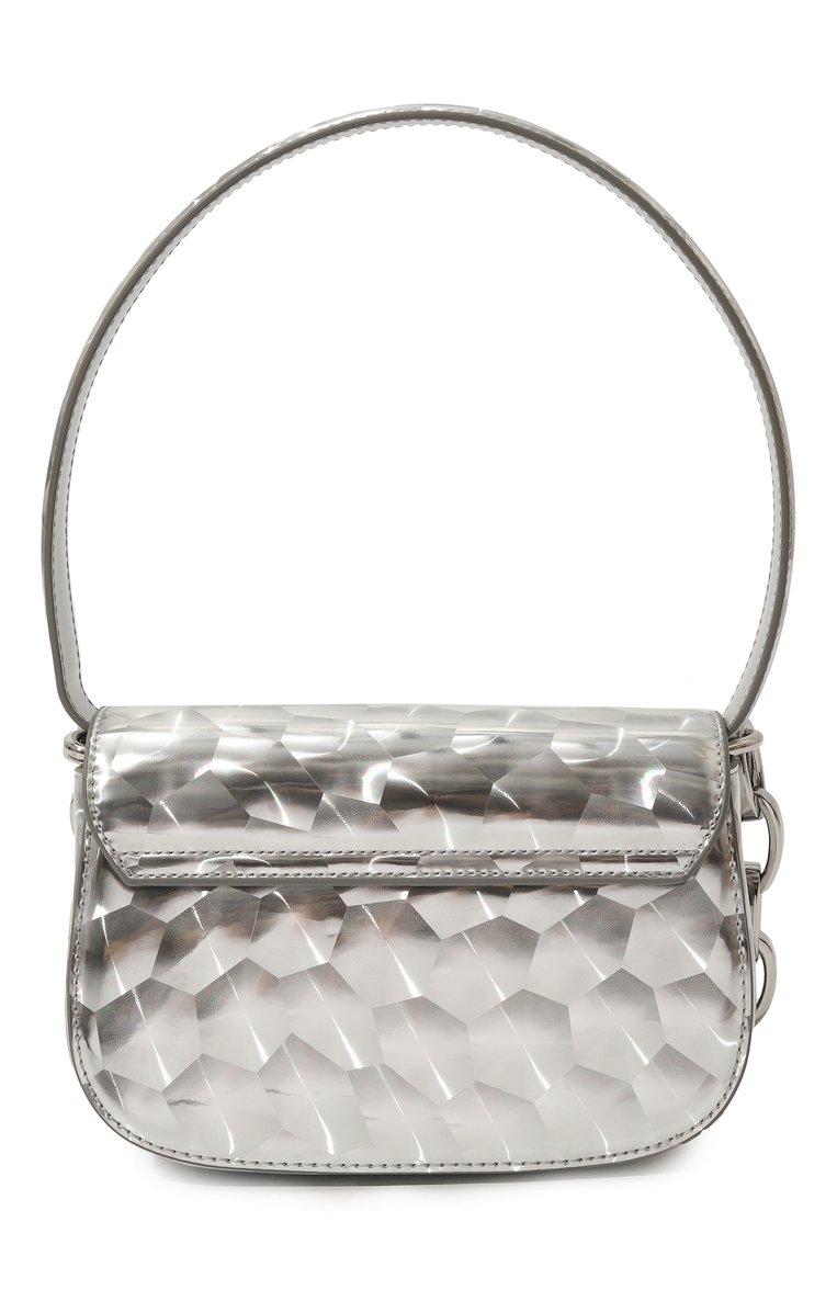 Женская сумка 1dr DIESEL серебряного цвета, арт. X08396/P6714 | Фото 6 (Материал сплава: Проставлено; Ремень/цепочка: На ремешке; Драгоценные камни: Проставлено; Размер: small; Материал: Экокожа)