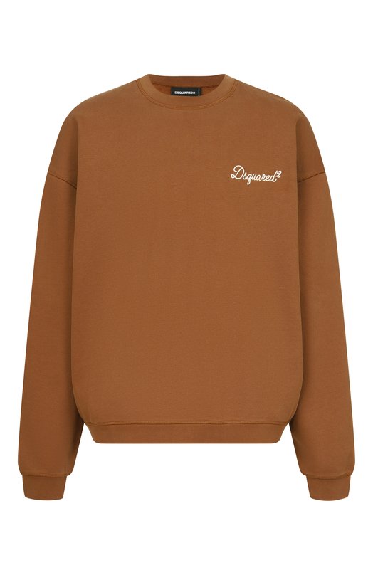 Хлопковый свитшот Dsquared2 S74GU0930/D25029 Коричневый S74GU0930/D25029