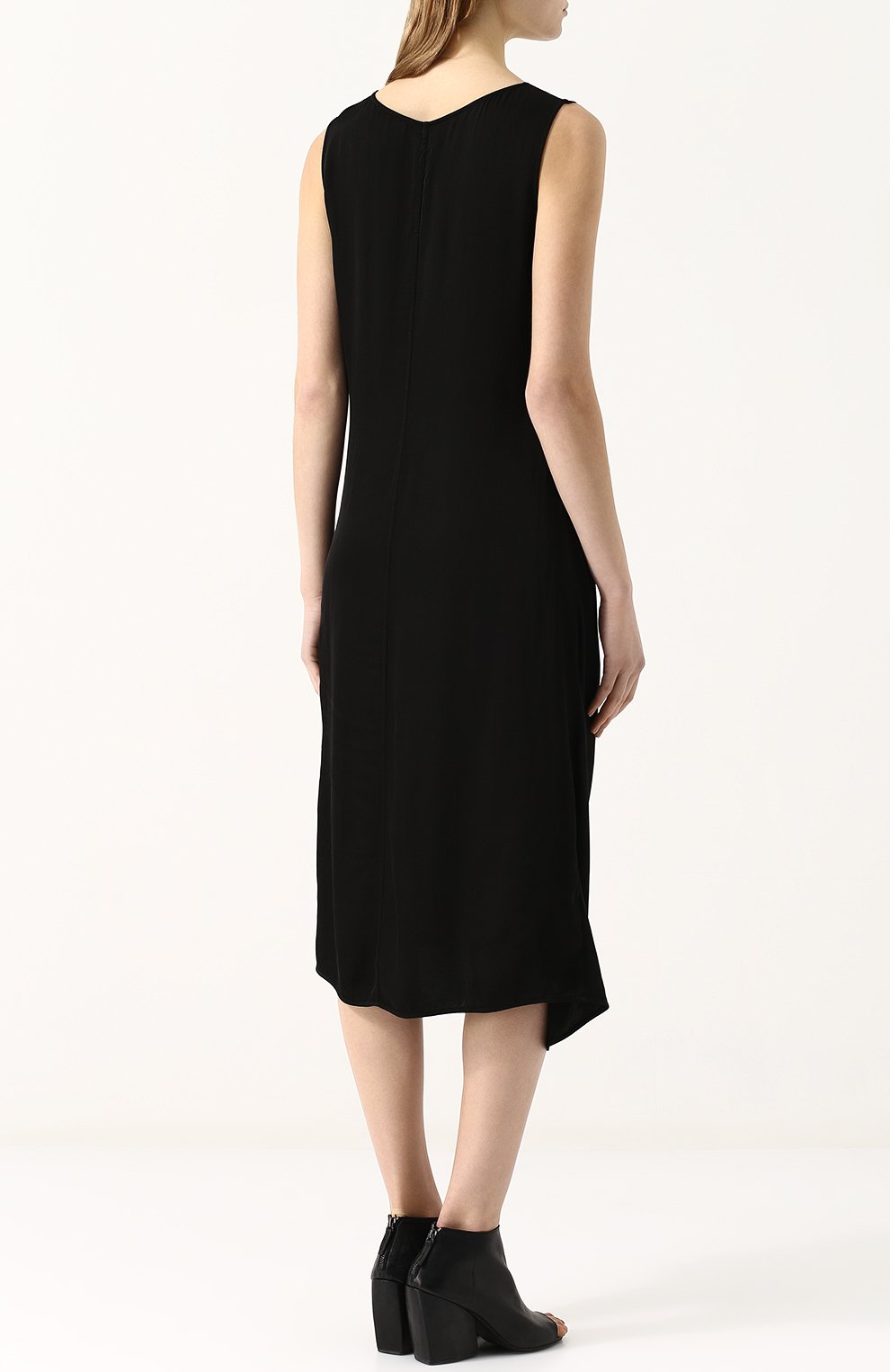 Платье-миди из смеси вискозы и хлопка с драпировкой RAQUEL ALLEGRA, арт. Y76-6739, фото 4