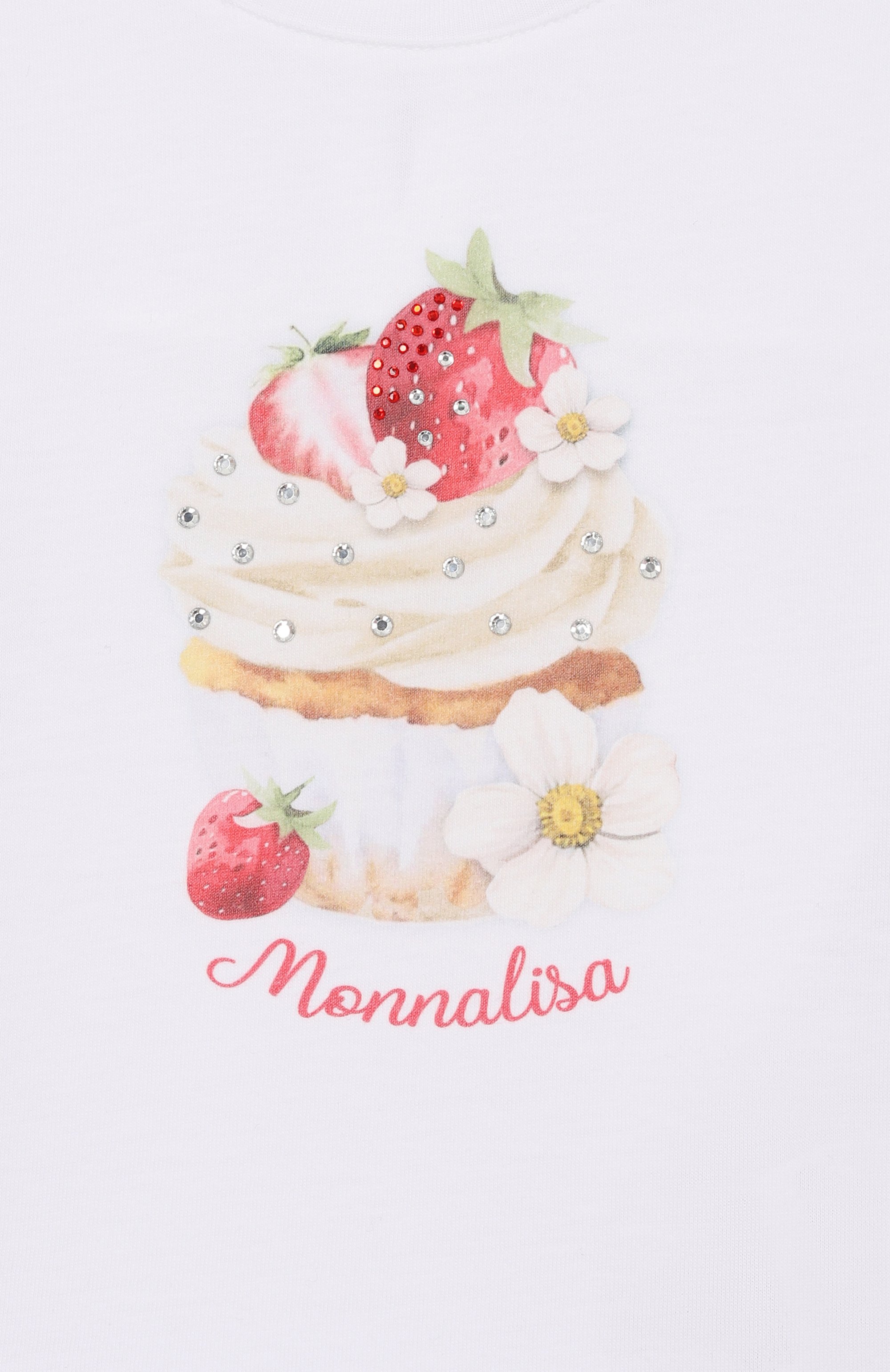 Хлопковая футболка MONNALISA, арт. 39G612, фото 3