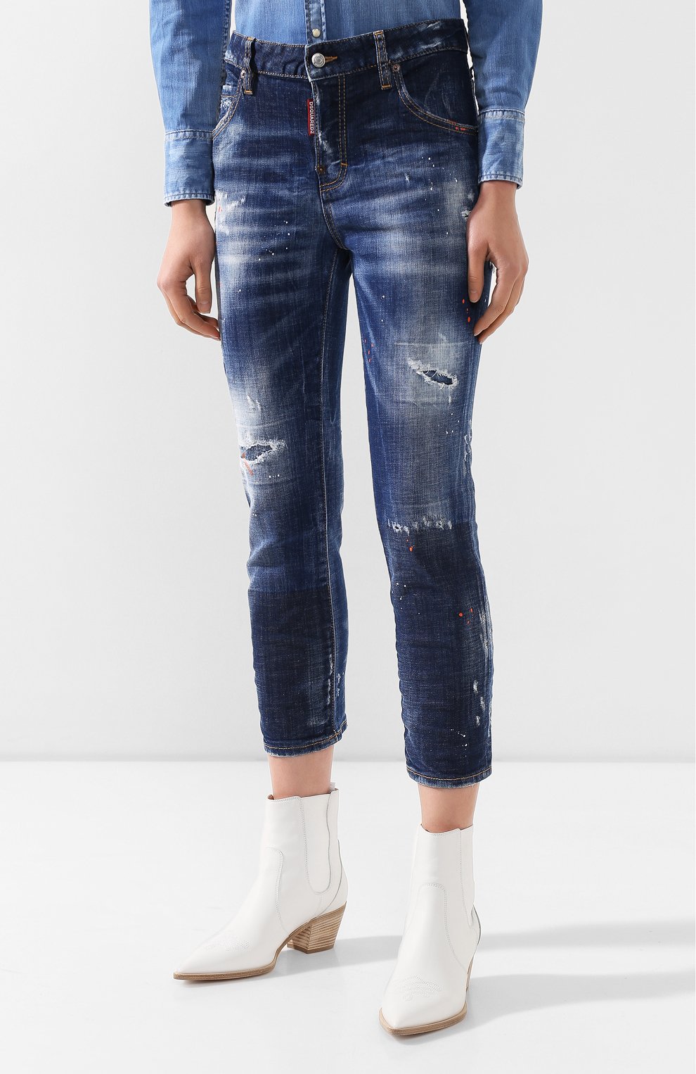 Джинсы DSQUARED2 темно-синего цвета по цене 56650 руб., арт. S75LB0271/S30342, фото 3 Джинсы DSQUARED2, арт. S75LB0271/S30342, фото 3