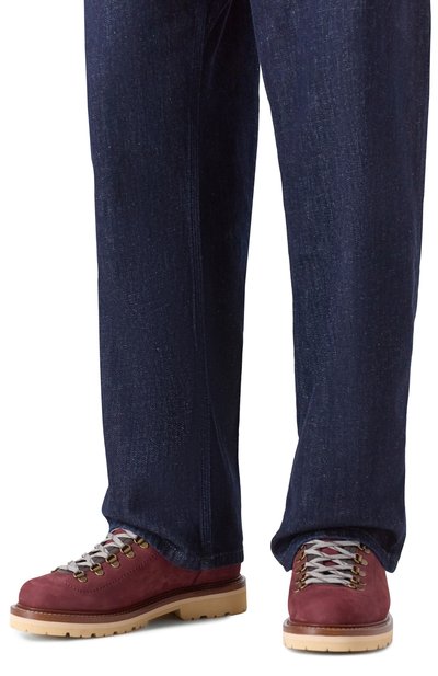 Хайкеры из нубука BRUNELLO CUCINELLI бордового цвета по цене 205500 руб., арт. MZUDHNS890, фото 3 Хайкеры из нубука BRUNELLO CUCINELLI, арт. MZUDHNS890, фото 3