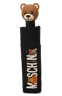 Женский складной зонт MOSCHINO черного цвета, арт. 8031-0PENCL0SE | Фото 4 (Материал: Металл, Текстиль, Синтетический материал; Региональные ограничения белый список (Axapta Mercury): RU; Нос: Не проставлено; Материал сплава: Проставлено)