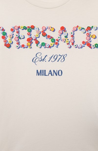 Хлопковая футболка VERSACE, арт. 1000052/1A11464/4-6, фото 3