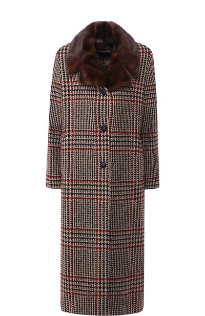 Шерстяное пальто с меховым воротником SIMONETTA RAVIZZA, арт. AZZURRA3/SC04, фото 1