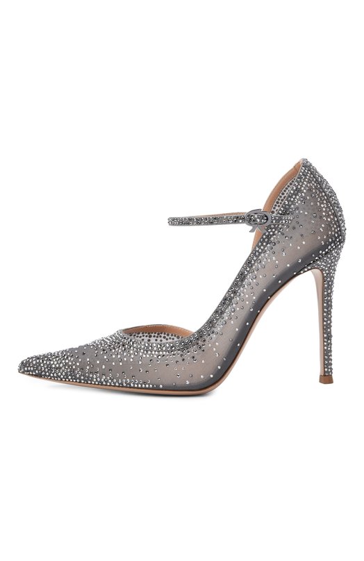 Комбинированные туфли Rania Mary Jane 105 Gianvito Rossi G40447.15RIC.B0RACCA Серебряный  G40447.15RIC.B0RACCA Фото 4