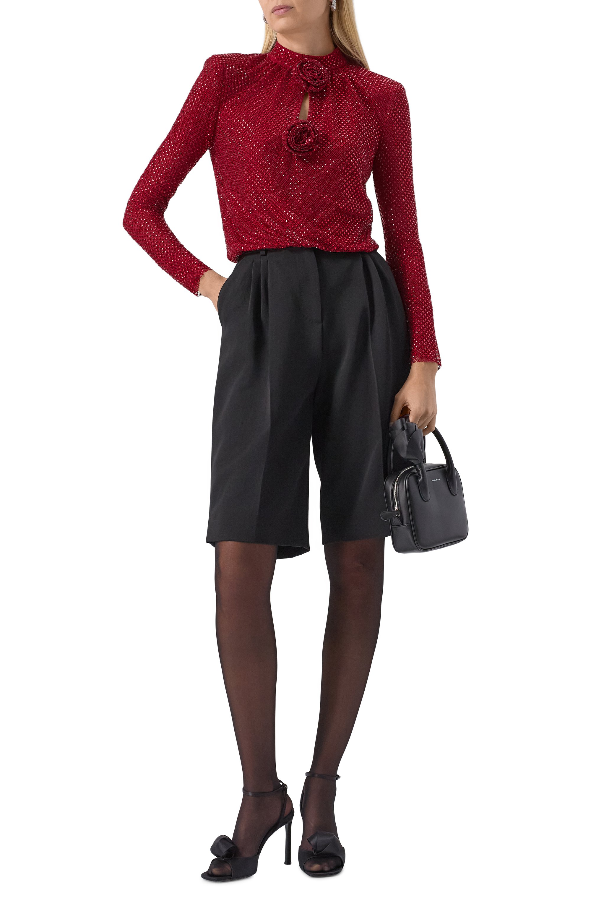 Топ с отделкой стразами SELF-PORTRAIT, арт. RS25923TR, фото 2