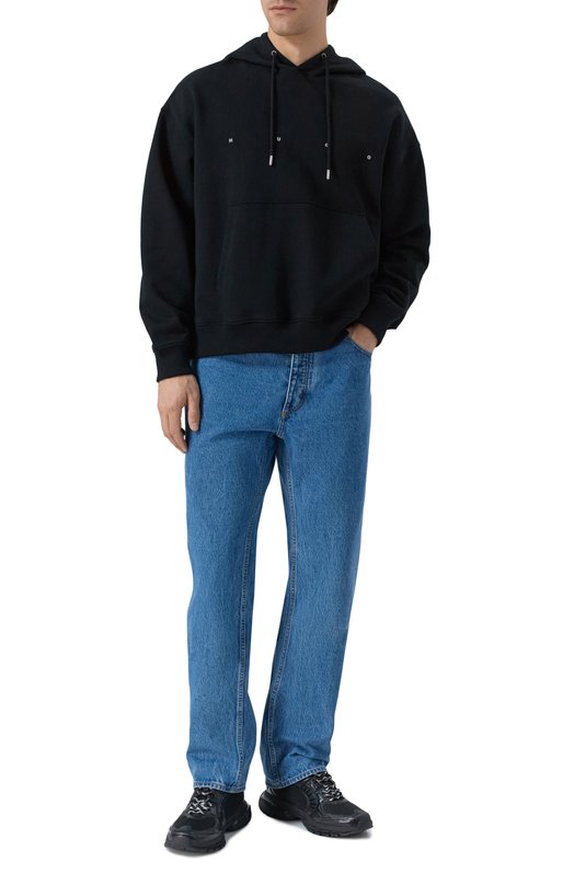 Хлопковое худи HUGO 50553348 Чёрный  50553348 Фото 2