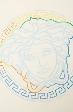 Детского хлопковое одеяло VERSACE голубого цвета, арт. 1000092/1A00239 | Фото 2 (Региональные ограничения белый список (Axapta Mercury): RU; Материал: Текстиль, Хлопок; Нос: Не проставлено; Материал сплава: Проставлено)