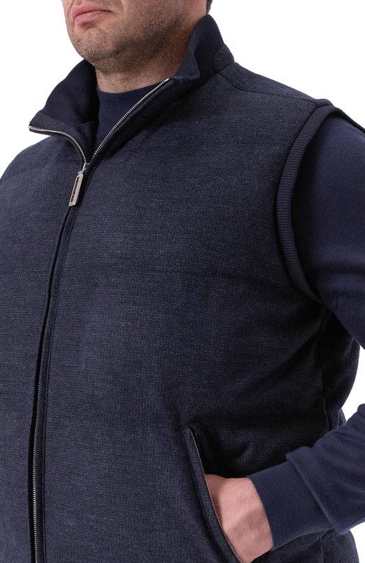 Шерстяной жилет Stefano Ricci MZJ5400310/W0008P/60-62 Синий  MZJ5400310/W0008P/60-62 Фото 5