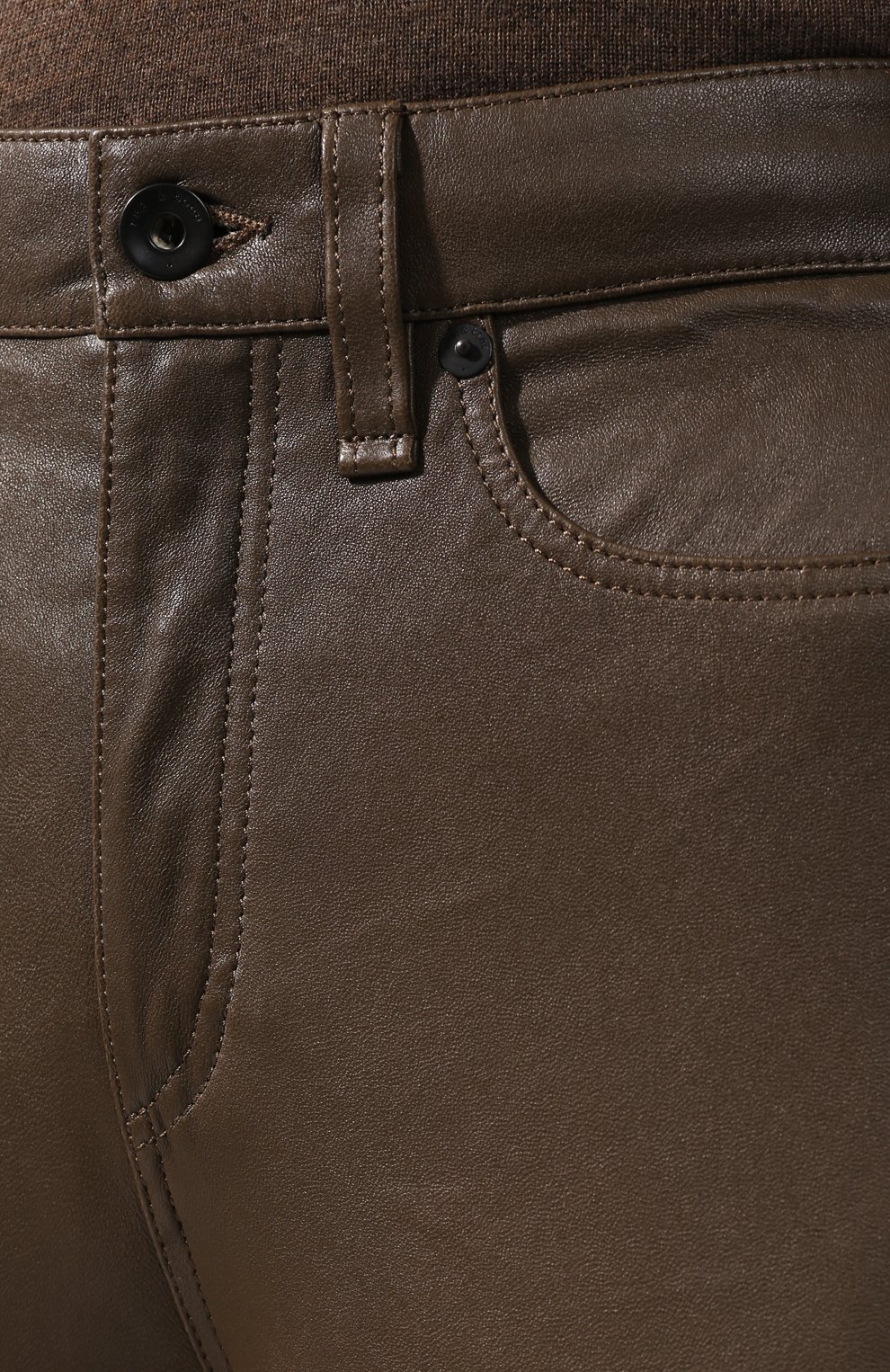 Кожаные брюки RAG AND BONE хаки цвета по цене 99500 руб., арт. WAW19F7049LF49, фото 5 Кожаные брюки RAG AND BONE, арт. WAW19F7049LF49, фото 5
