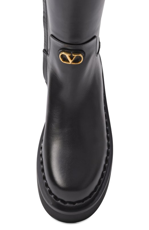 Кожаные сапоги Vlogo Valentino 7W2S0MP2/BEK Чёрный  7W2S0MP2/BEK Фото 6