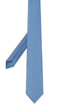 Мужской шелковый галстук LUIGI BORRELLI синего цвета, арт. CR1432 | Фото 3 (Материал: Текстиль, Шелк; Принт: Без принта; Материал сплава: Проставлено; Нос: Не проставлено)