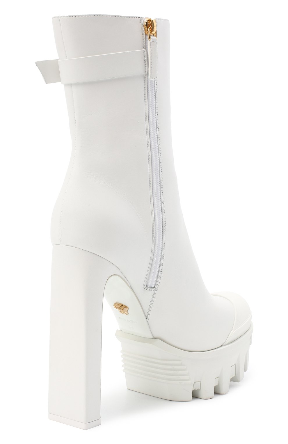 Кожаные ботильоны delphi VERSACE белого цвета по цене 144500 руб., арт. DST494S/DVT2P, фото 4 Кожаные ботильоны delphi VERSACE, арт. DST494S/DVT2P, фото 4