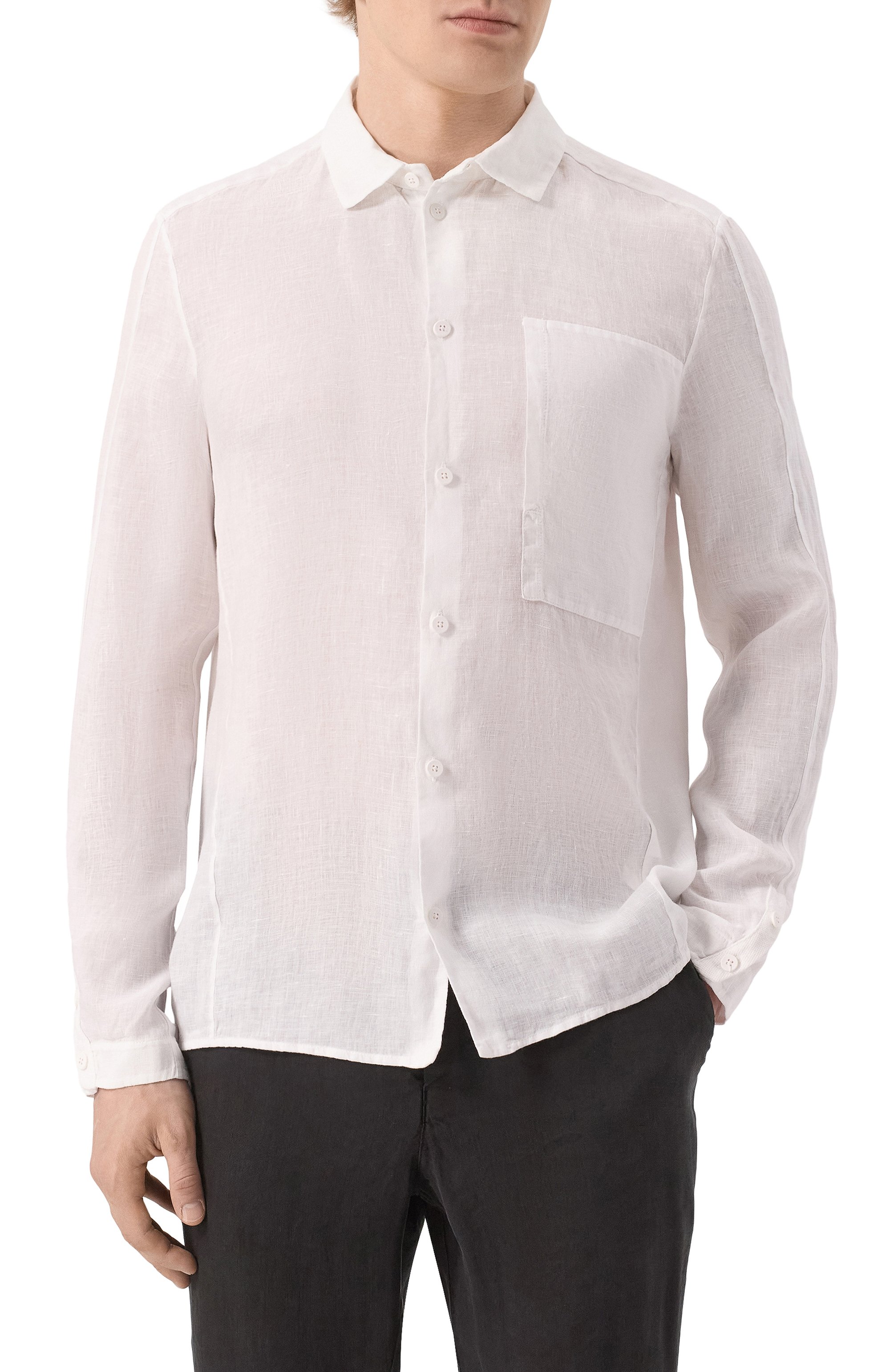 Льняная рубашка TRANSIT белого цвета по цене 31700 руб., арт. CFUTRZV310, фото 3 Льняная рубашка TRANSIT, арт. CFUTRZV310, фото 3