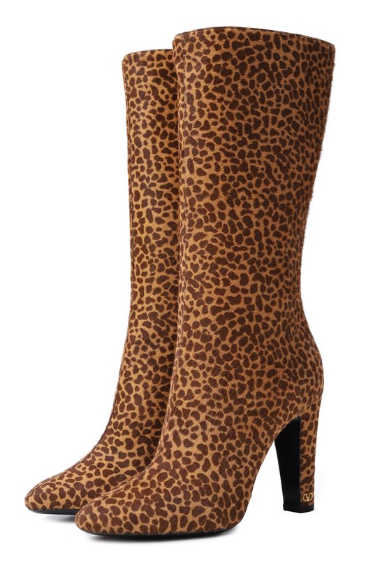 Кожаные сапоги Hotty 100 Valentino 8W2S0NJ3/DPQ Леопардовый 8W2S0NJ3/DPQ