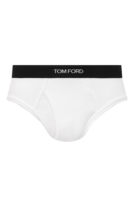 Мужские хлопковые брифы TOM FORD белого цвета, арт. T4LC10040 | Фото 1 (Материал внешний: Хлопок; Статус проверки: Проверено, Проверена категория; Кросс-КТ: бельё; Мужское Кросс-КТ: Трусы)