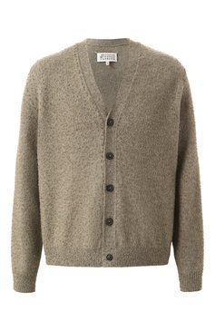 Мужского кардиг�ан из шерсти и хлопка MAISON MARGIELA светло-зеленого цвета, арт. S50HP0019/M13108 | Фото 1 (Материал внешний: Хлопок, Шерсть; Нос: Не проставлено; Женское Кросс-КТ: Кардиган-одежда; Стили: Милитари, Кэжуэл; Мужское Кросс-КТ: Кардиган-одежда; Региональные ограничения белый список (Axapta Mercury): Не проставлено)