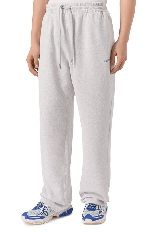 Хлопковые брюки Off-White 0MCH05AF25FLE002 Серый  0MCH05AF25FLE002 Фото 3
