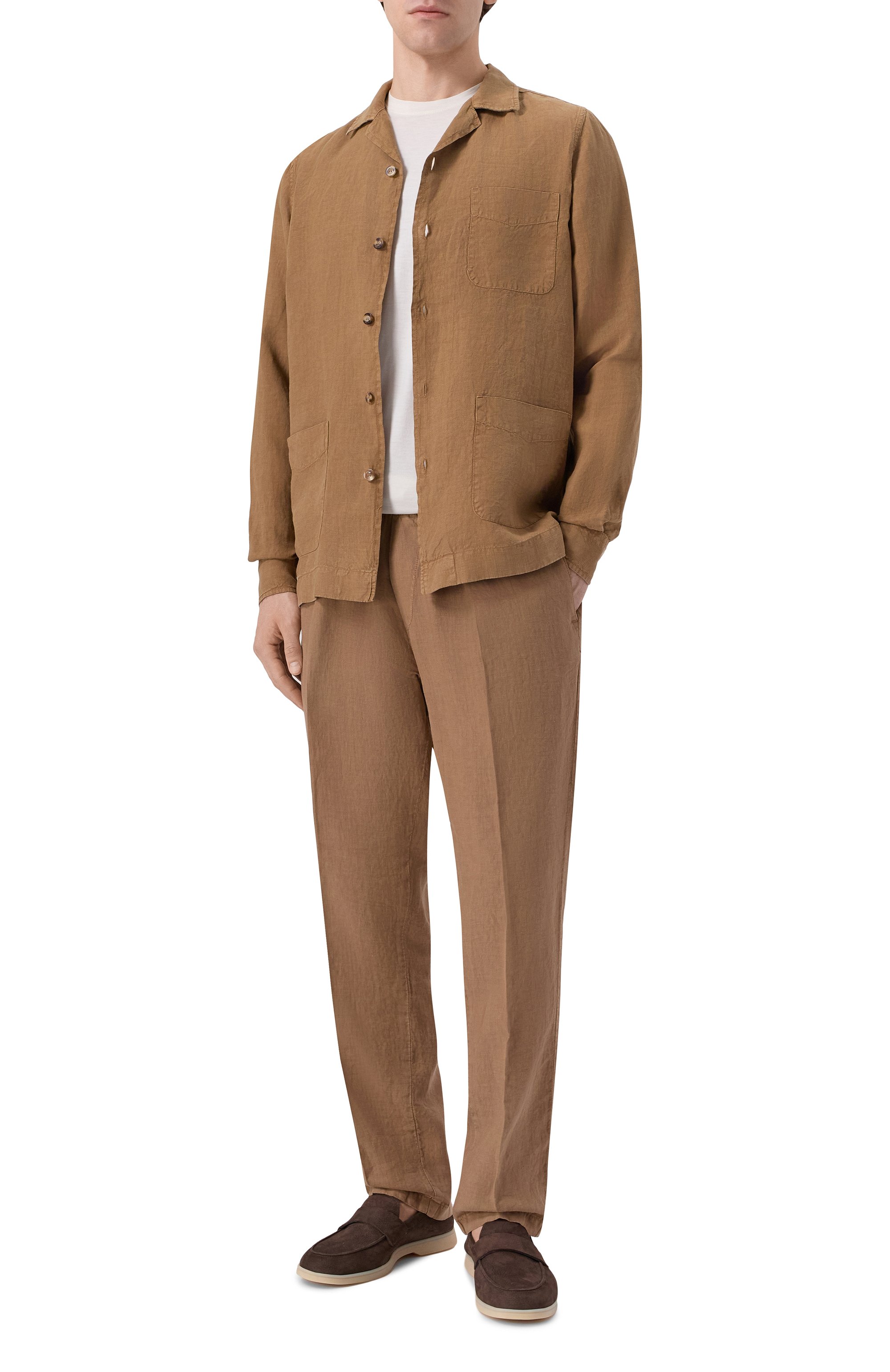 Льняные брюки BOGLIOLI коричневого цвета по цене 49950 руб., арт. 89895Q/SB5752, фото 2 Льняные брюки BOGLIOLI, арт. 89895Q/SB5752, фото 2