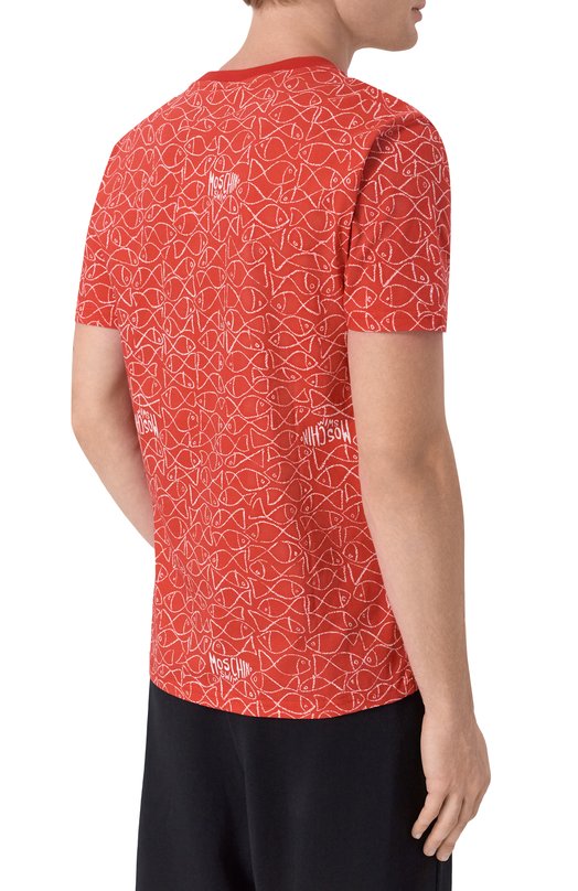 Хлопковая футболка Moschino A0703/9311 Красный  A0703/9311 Фото 4