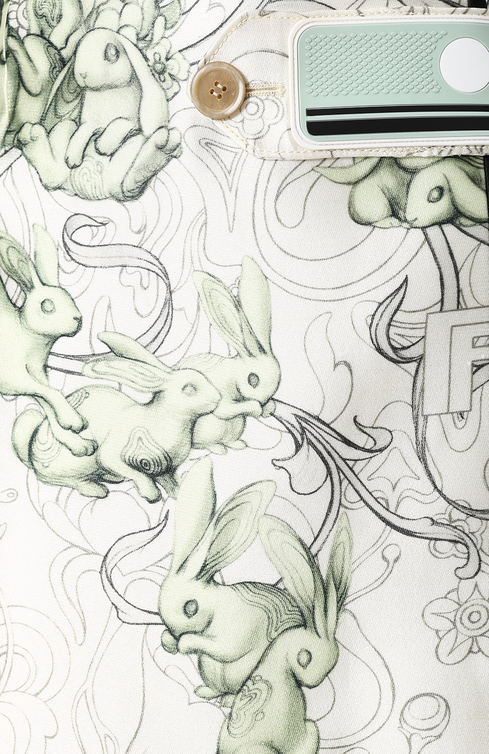 Шелковая мини-юбка а-силуэта с принтом PRADA, арт. P139N-1QIG-F0JK6, фото 5