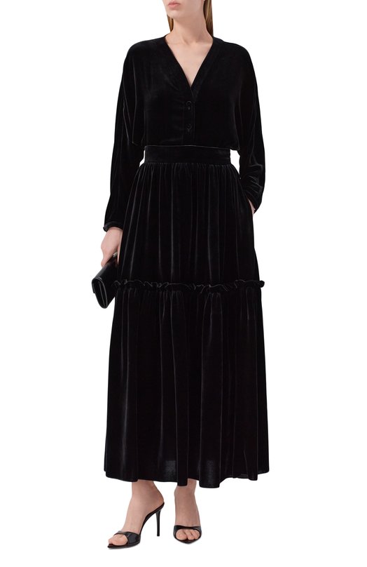 Бархатная блузка Giulia Gurman D04 Чёрный  D04 Фото 2