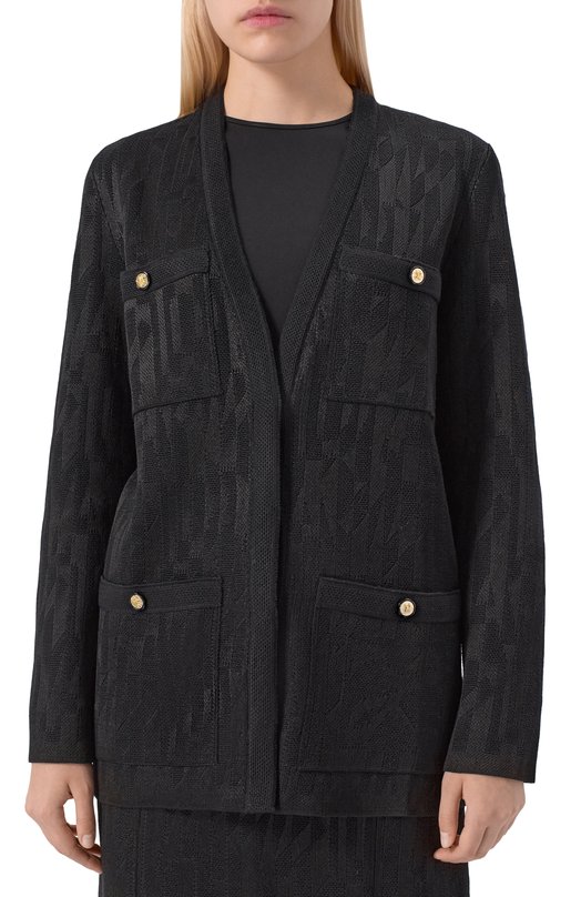 Кардиган из шерсти и вискозы AND the brand W26-CG043-1202-900 Чёрный  W26-CG043-1202-900 Фото 3