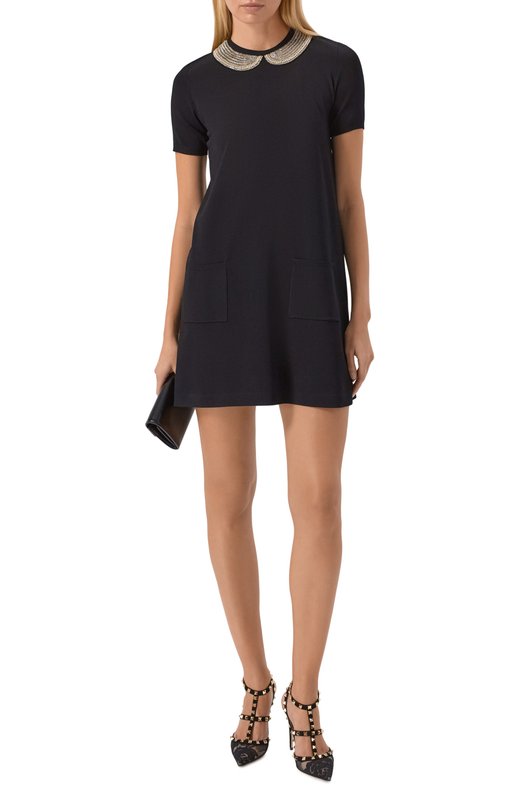 Платье из вискозы Valentino 8B3KD14Q/A1K Чёрный  8B3KD14Q/A1K Фото 2