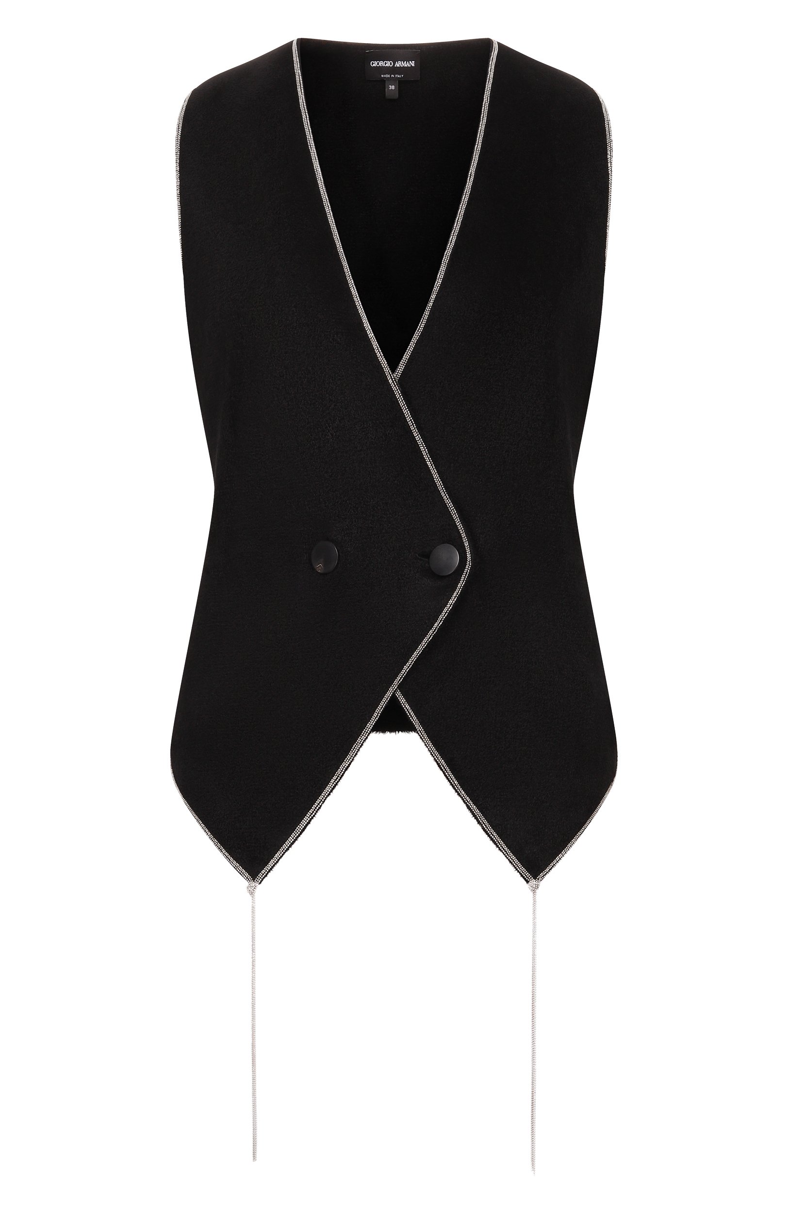 Жилет GIORGIO ARMANI черного цвета по цене 272500 руб., арт. GW004189/AF29357, фото 1 Жилет GIORGIO ARMANI, арт. GW004189/AF29357, фото 1