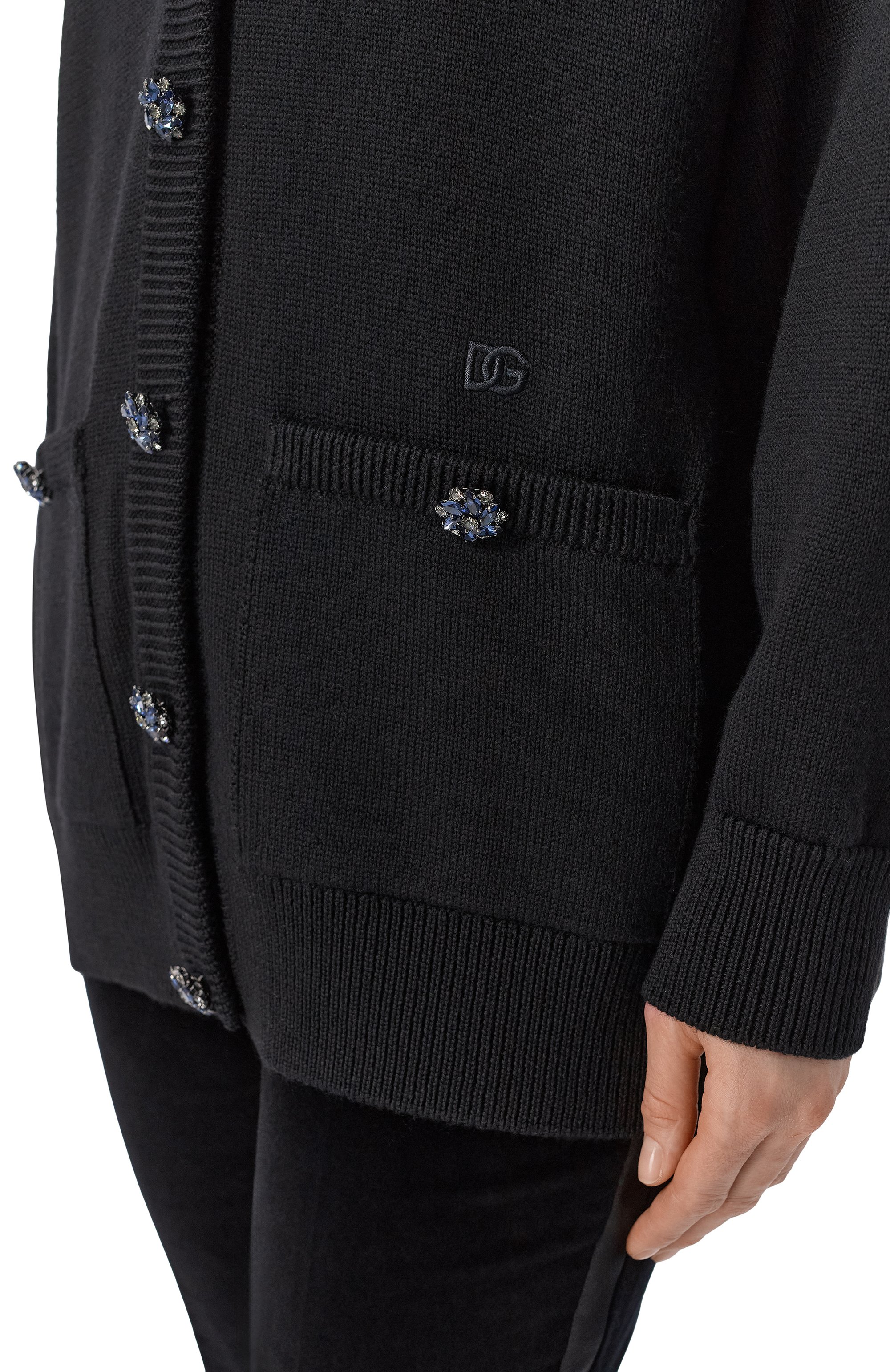 Шерстяной кардиган DOLCE & GABBANA черного цвета по цене 363000 руб., арт. FXVDFZ/JDVGC, фото 5 Шерстяной кардиган DOLCE & GABBANA, арт. FXVDFZ/JDVGC, фото 5