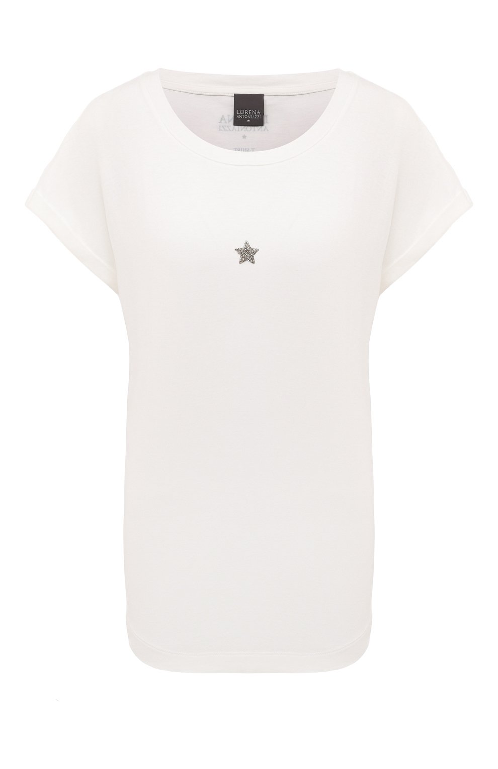 Хлопковая футболка LORENA ANTONIAZZI белого цвета по цене 21450 руб., арт. P2308TS25A/9999, фото 1 Хлопковая футболка LORENA ANTONIAZZI, арт. P2308TS25A/9999, фото 1