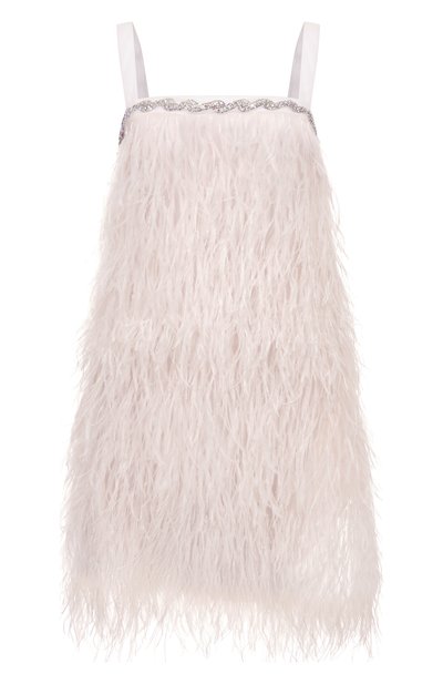 Женское шелковое платье с отделкой перьями GIULIA GURMAN, арт. D19