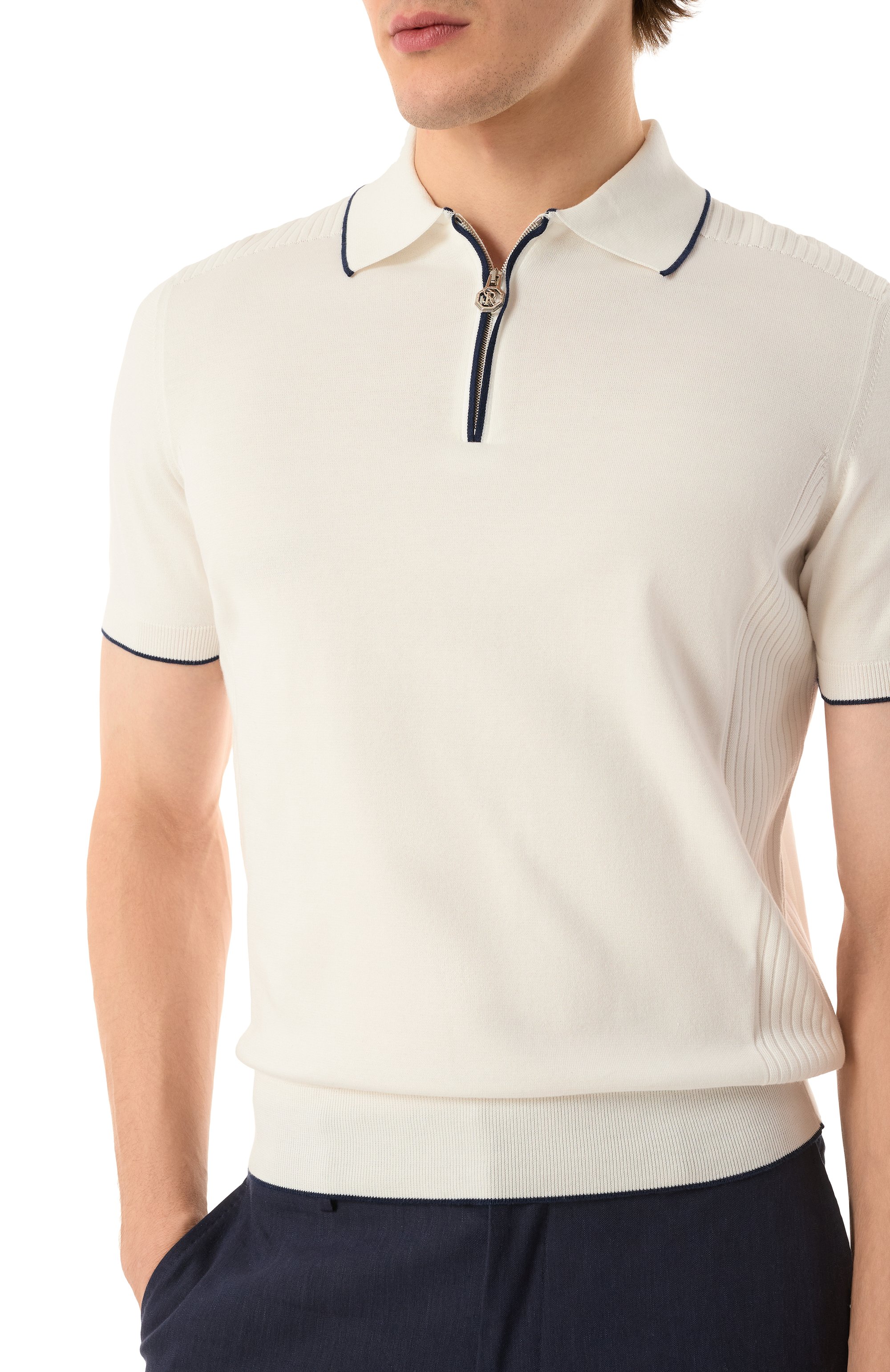 Хлопковое поло STEFANO RICCI белого цвета по цене 130000 руб., арт. K616410P31/F25116, фото 5 Хлопковое поло STEFANO RICCI, арт. K616410P31/F25116, фото 5