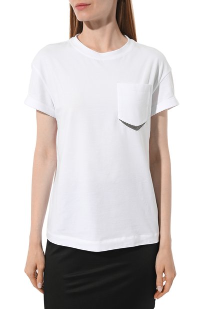 Хлопковая футболка BRUNELLO CUCINELLI, арт. MPT18BD400, фото 3