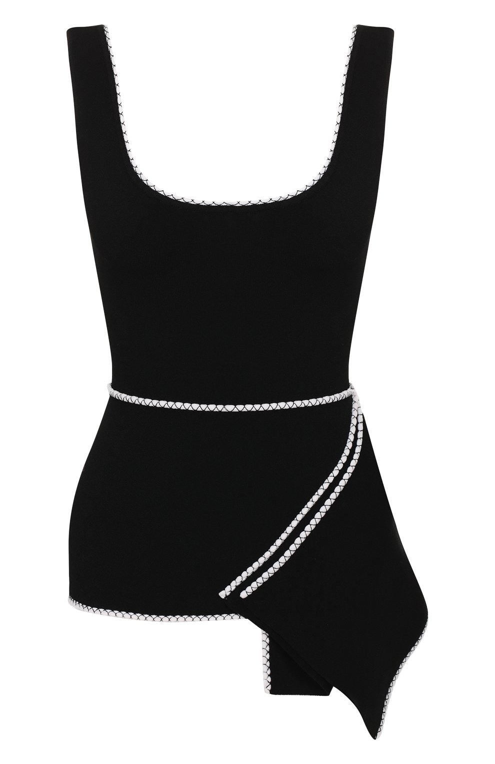 Топ из вискозы ROLAND MOURET черно-белого цвета по цене 89050 руб., арт. SS19/K6302/F0330, фото 1 Топ из вискозы ROLAND MOURET, арт. SS19/K6302/F0330, фото 1