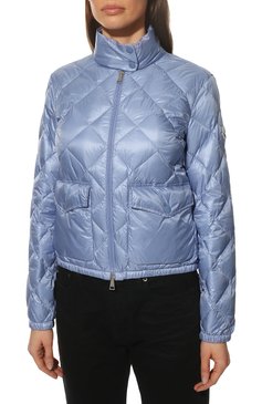 Женская пуховая куртка binic MONCLER голубого цвета, арт. H1-093-1A000-05-539AQ | Фото 3 (Кросс-КТ: Куртка, Утепленный, Пуховик; Рукава: Длинные; Женское Кросс-КТ: Пуховик-куртка; Региональные ограничения белый список (Axapta Mercury): Не проставлено; Материал внешний: Синтетический материал; Материал сплава: Проставлено; Нос: Не проставлено; Стили: Спорт-шик; Материал подклада: Синтетический материал; Драгоценные камни: Проставлено; Длина (верхняя одежда): Короткие; Материал утеплителя: Пух и перо)